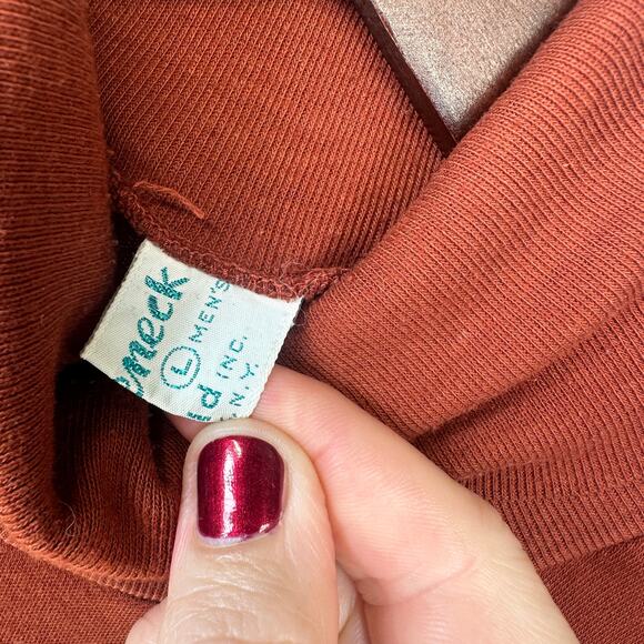 Turtleneck By Duofo Sweater Mens Size Large Brown Long Sleeve Pullover Comfort - Picture 4 of 10